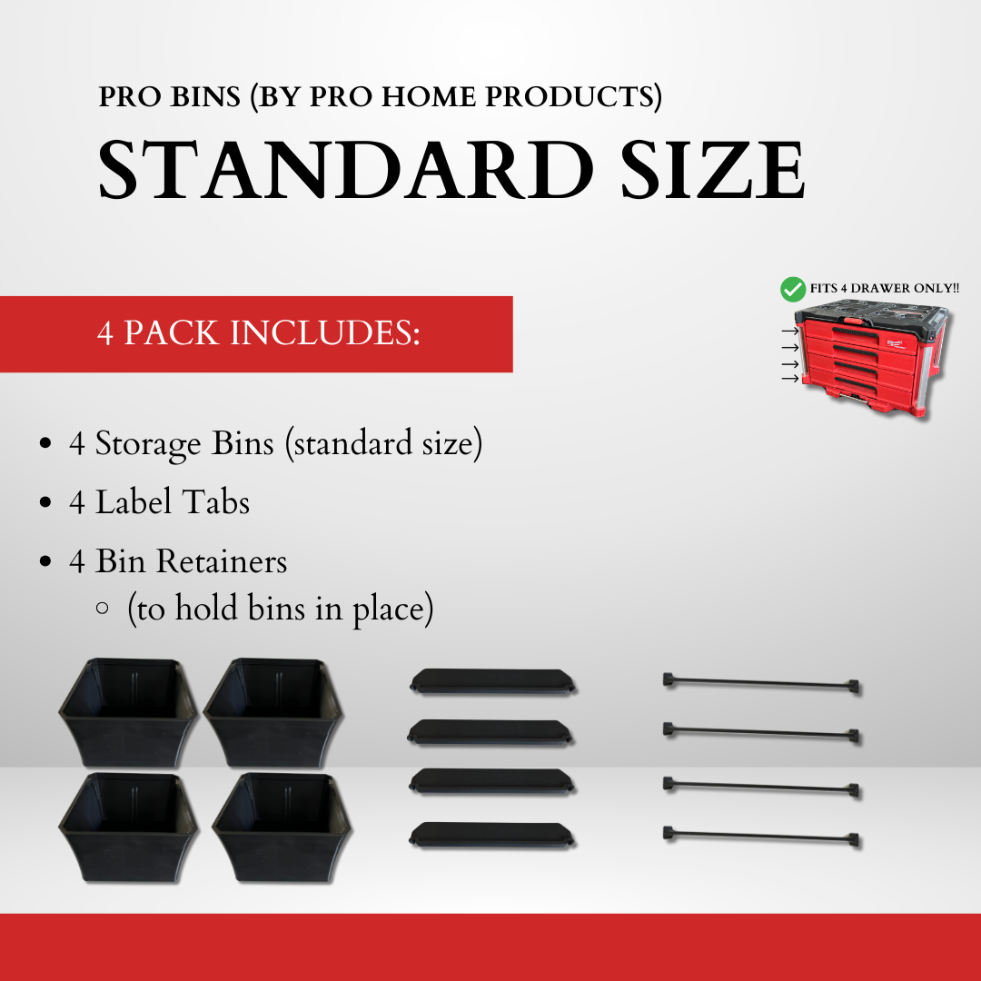 4 DRAWER - Pro Bin Multi Pack (STANDARD Size)
