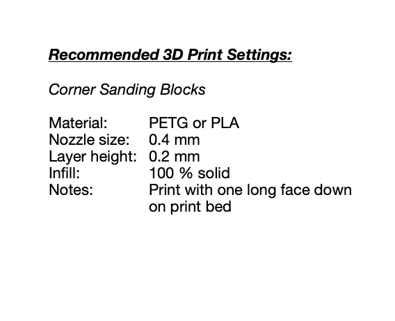 Corner Sanding Blocks