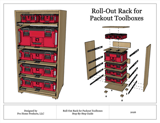 Roll Out Rack for Packout (Woodworking Plans - DIGITAL FILE ONLY)