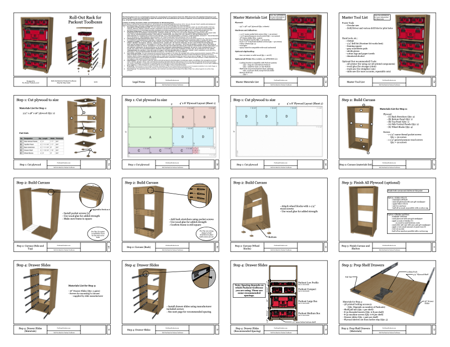 Roll Out Rack for Packout (Woodworking Plans - DIGITAL FILE ONLY)