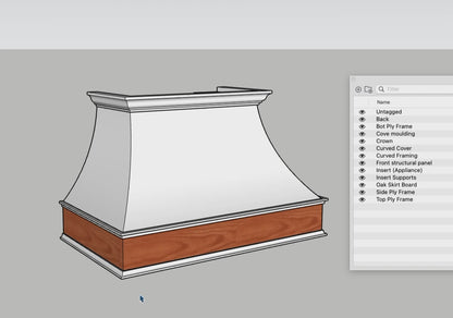 Curved Range Hood SketchUp File (DIGITAL FILE ONLY)